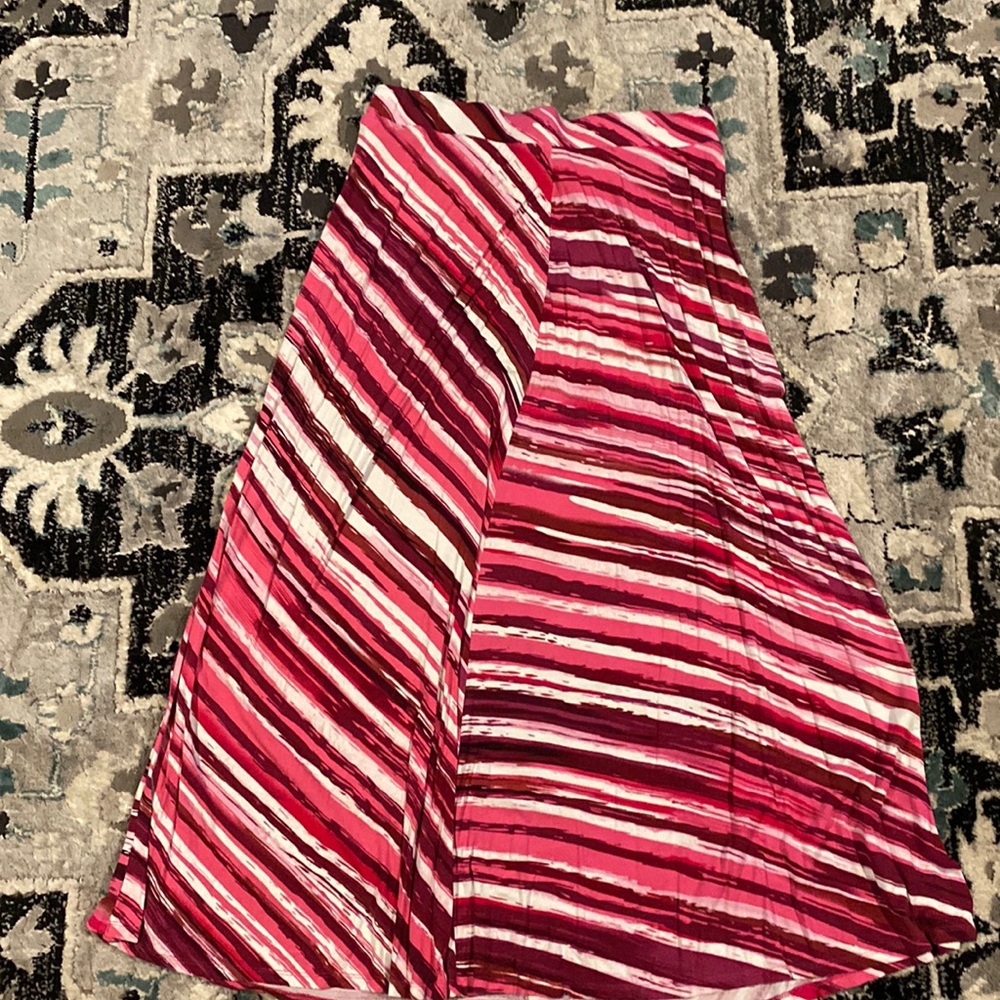 Pink striped skirt